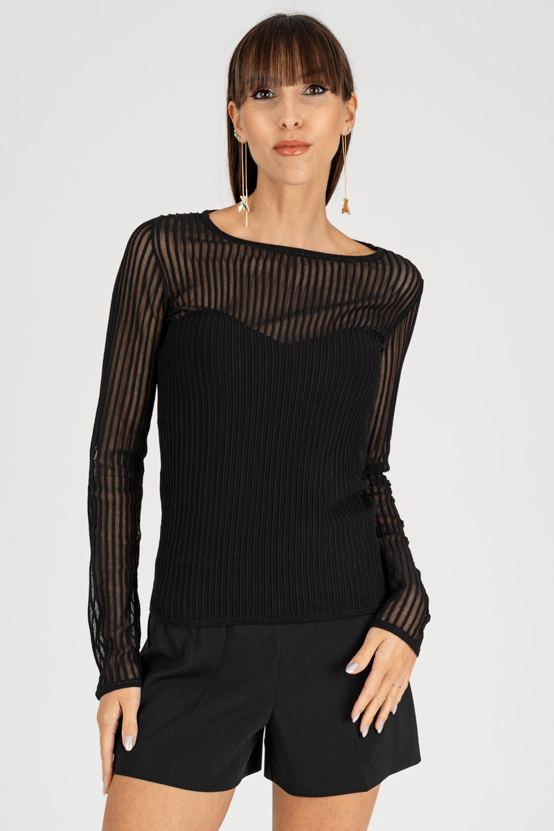 Maglia Coste Nero
