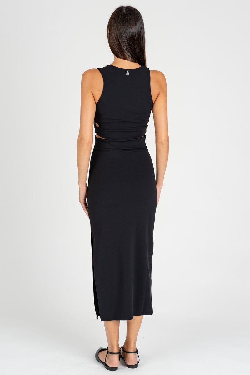 Abito Midi Cut-Out Nero