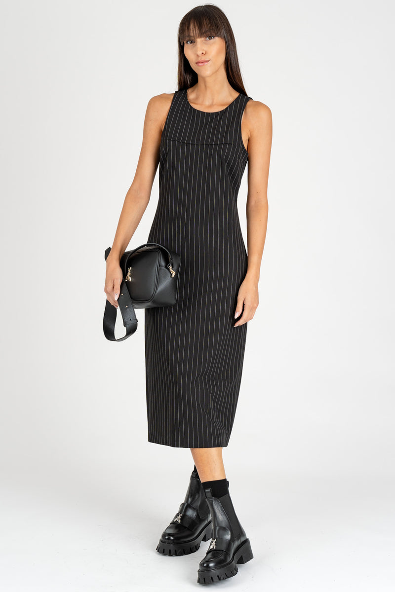 Abito Midi Gessato Black Stripes