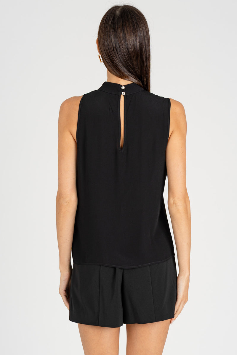 Top con Drappeggio Nero