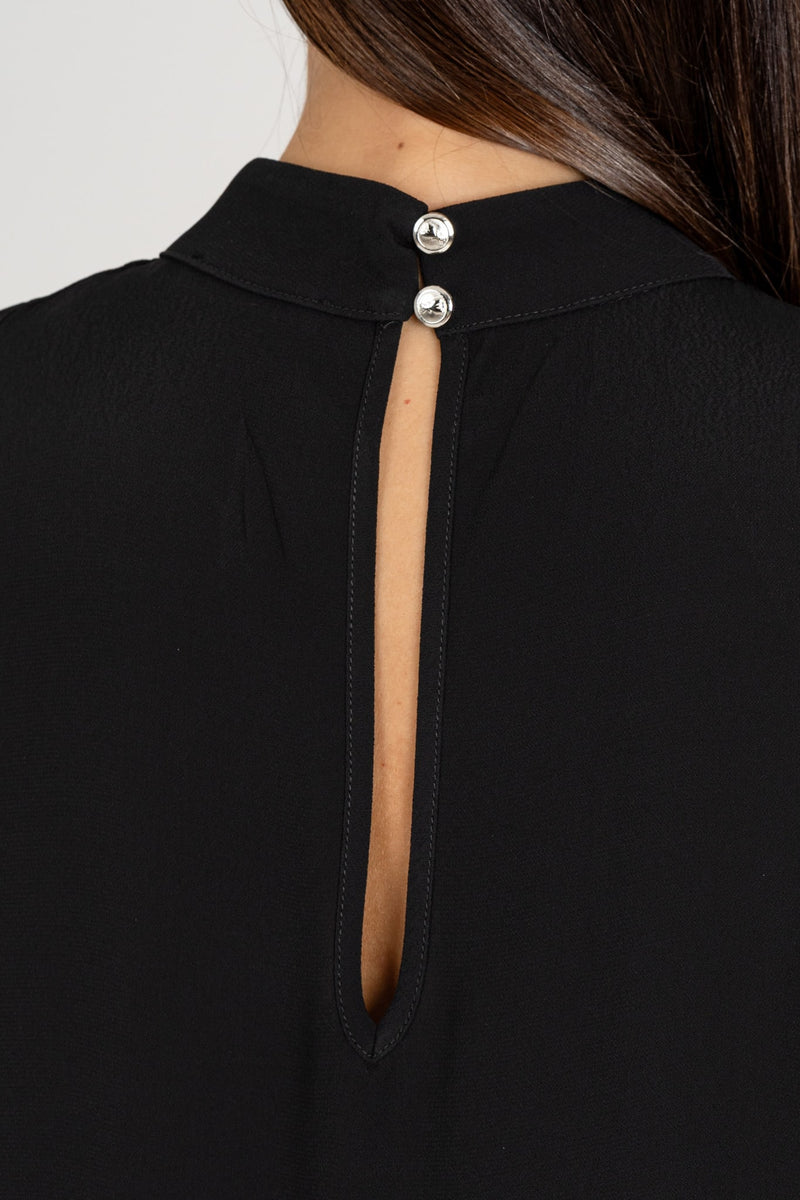 Top con Drappeggio Nero