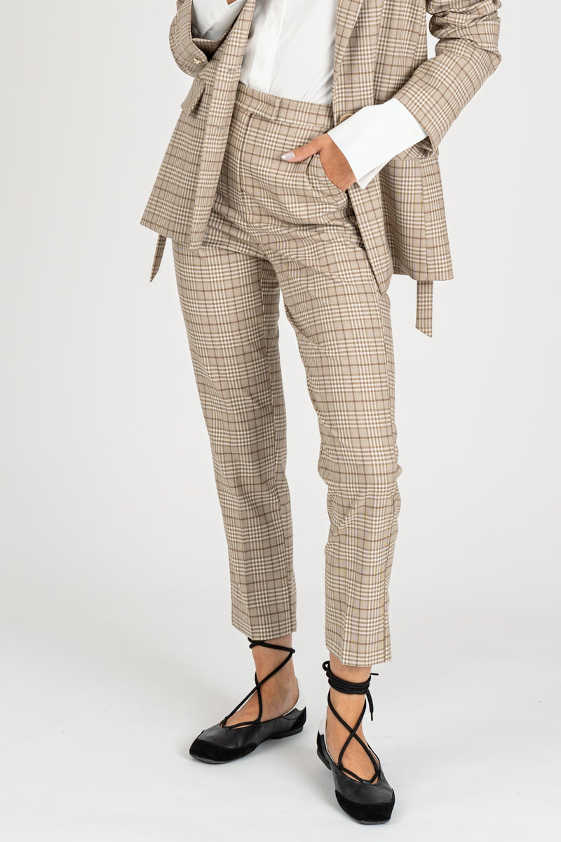 Pantalone Checked Stone Beige Check