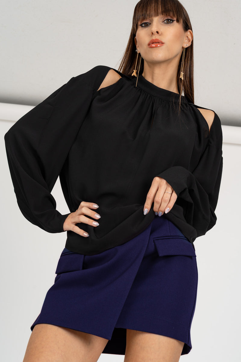 Camicia Cut-Out Nero
