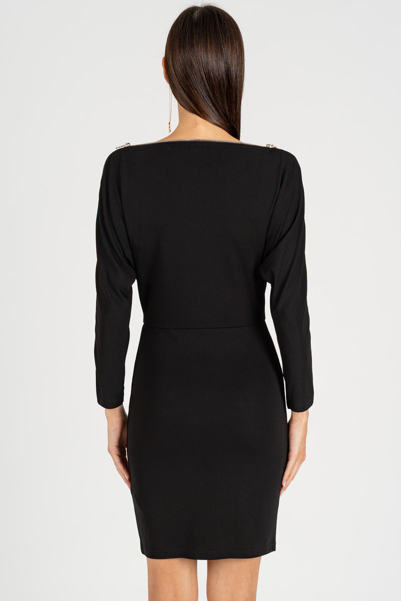 Abito Mini Full Zip Nero