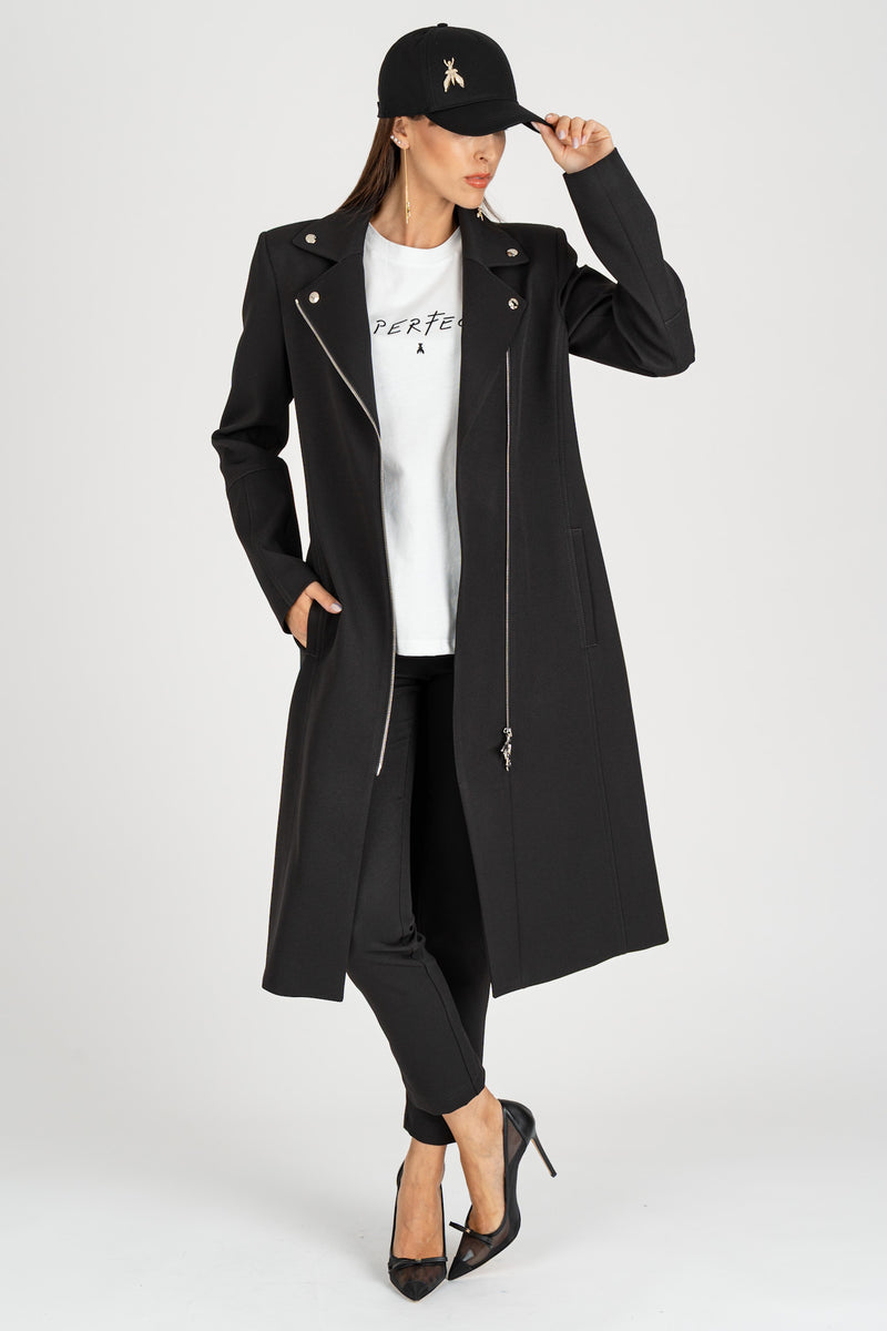Cappotto con Zip Nero