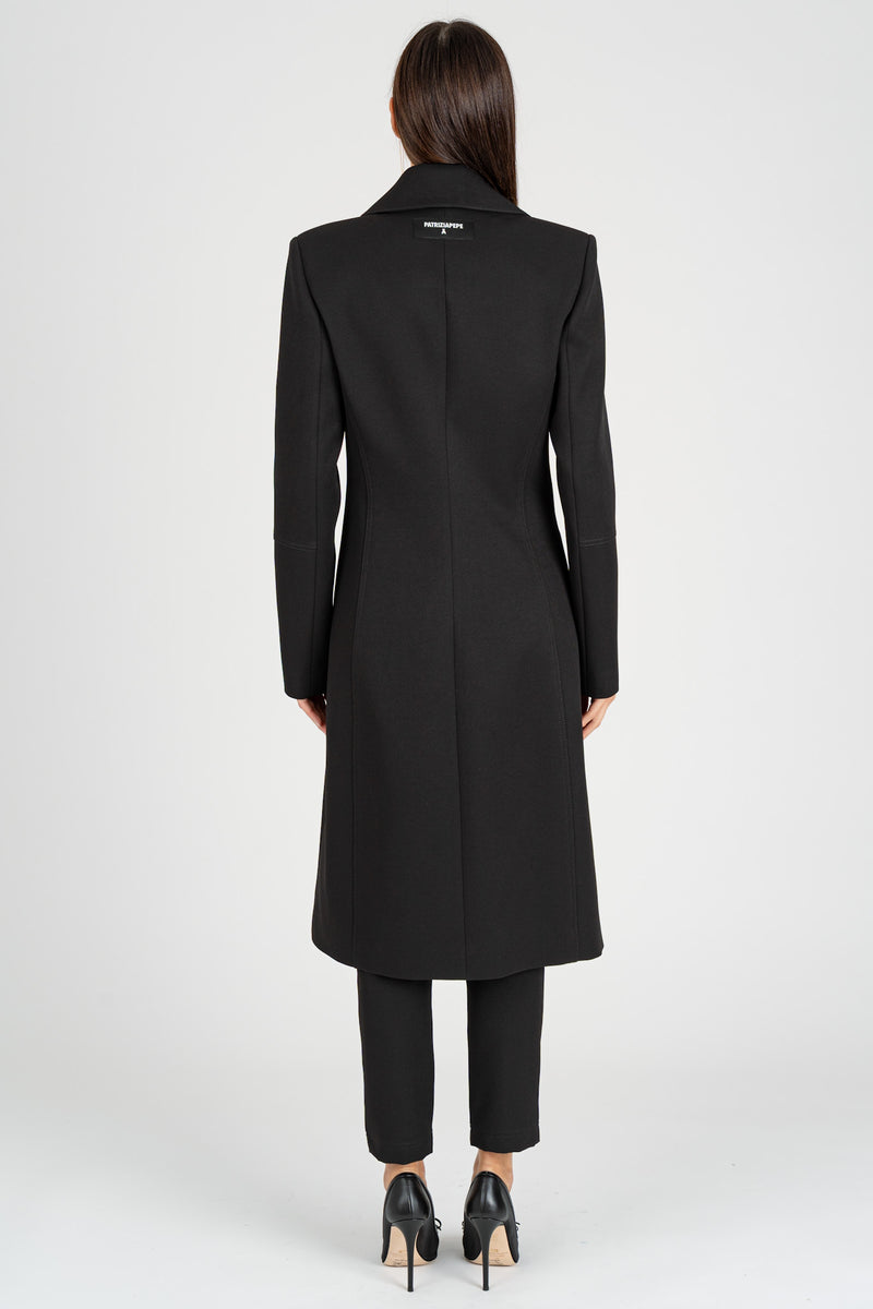 Cappotto con Zip Nero