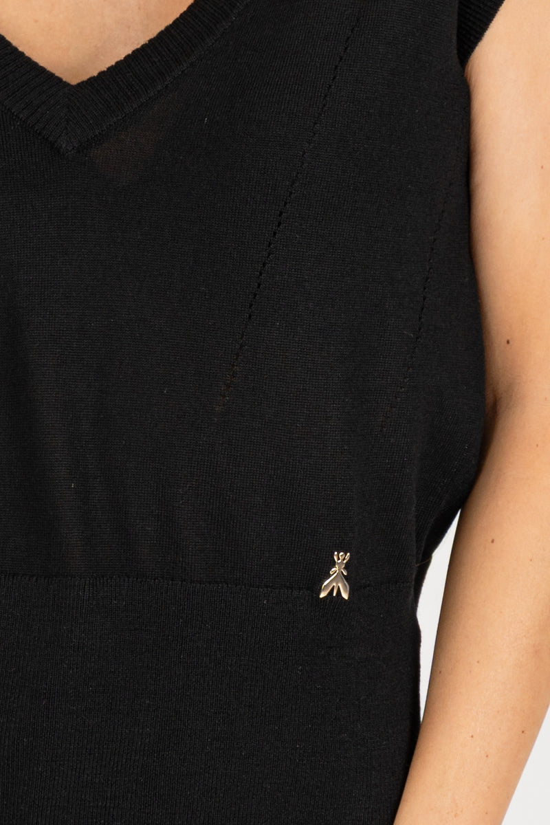 Gilet con Scollo a V Nero