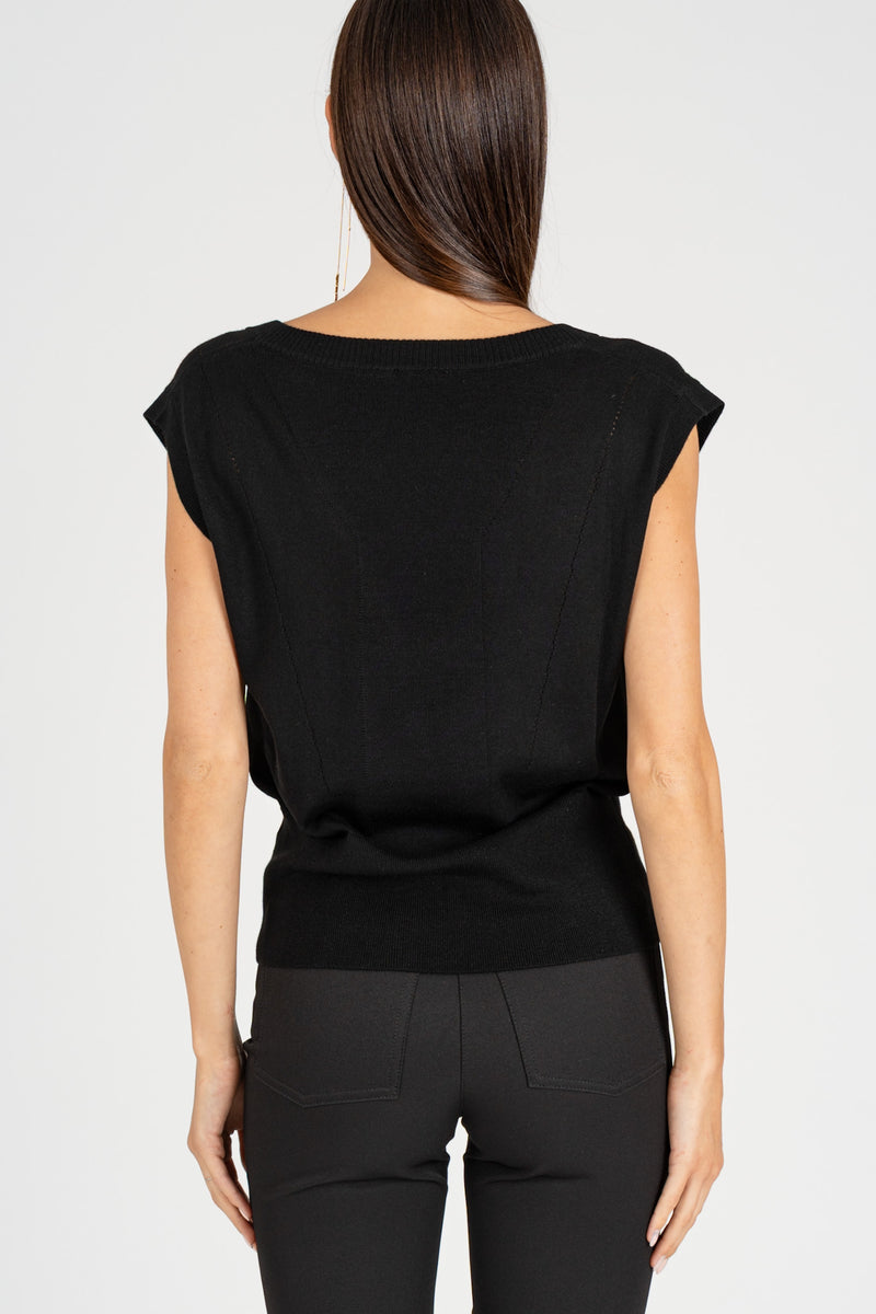 Gilet con Scollo a V Nero