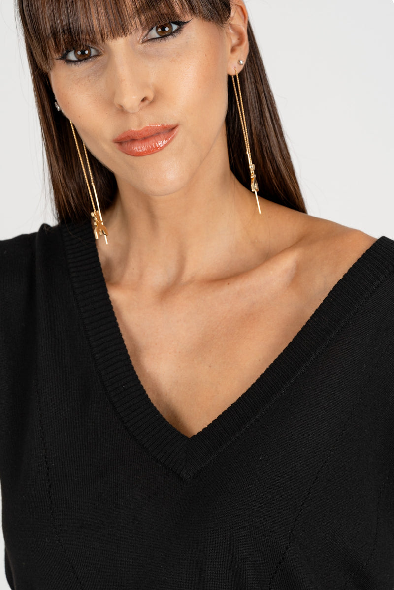 Gilet con Scollo a V Nero
