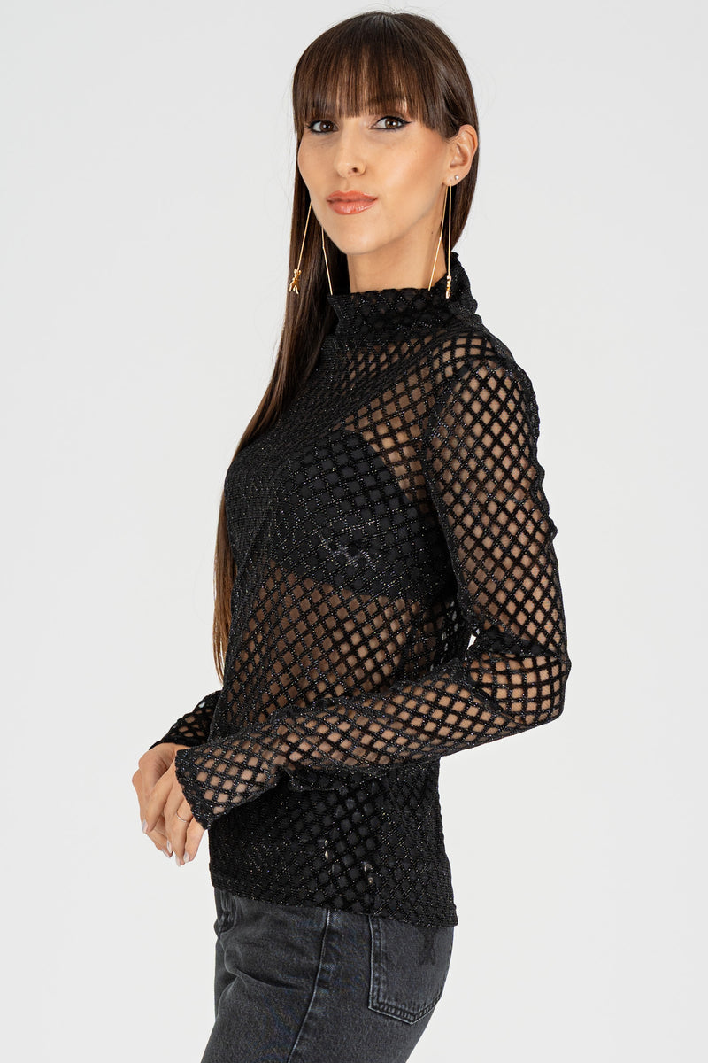 Maglia Rombi in Flock Black Net