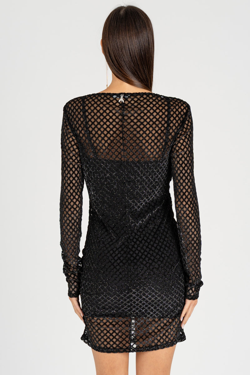 Abito Mini Rombi in Flock Black Net