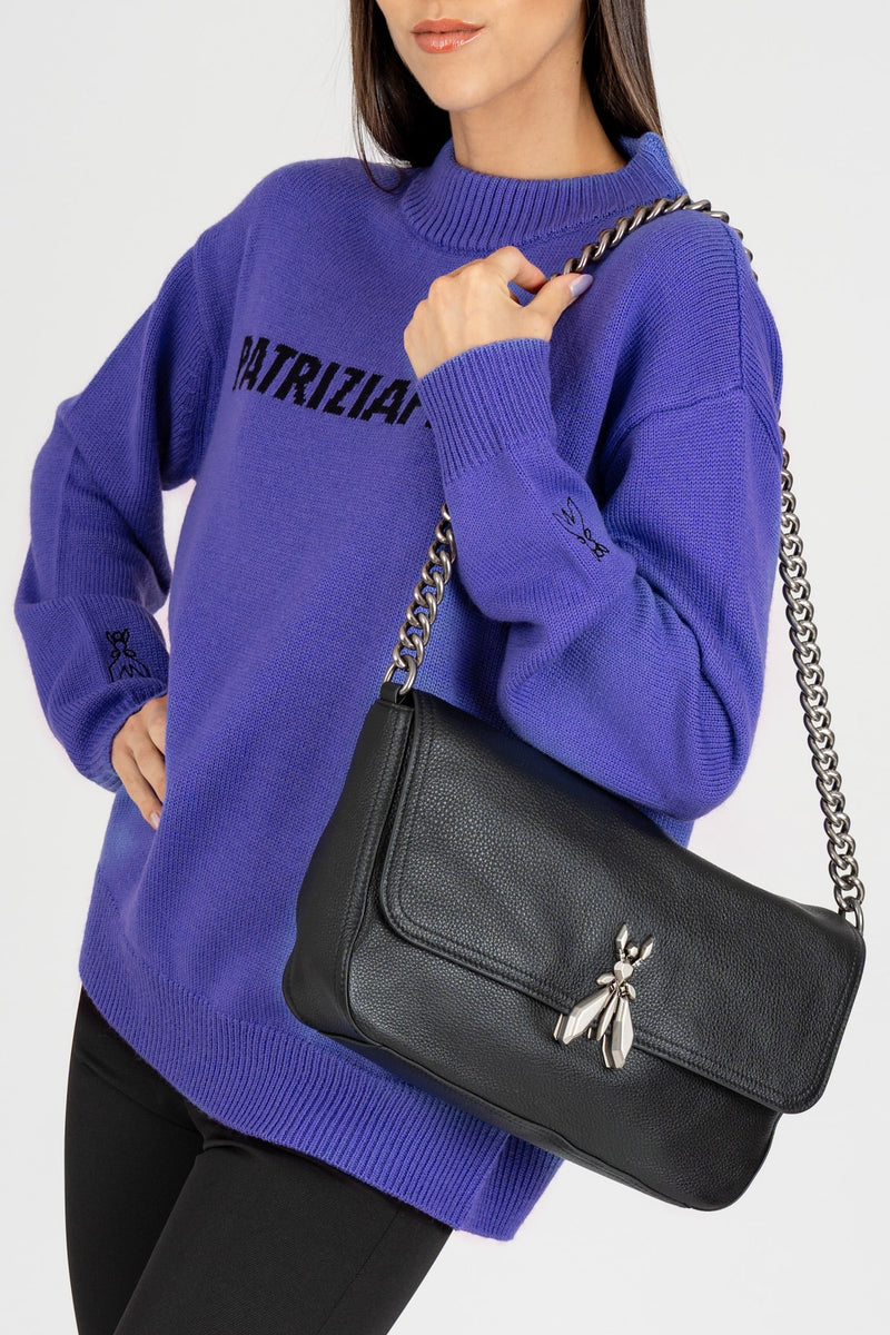 Borsa con Tracolla Catena Nero