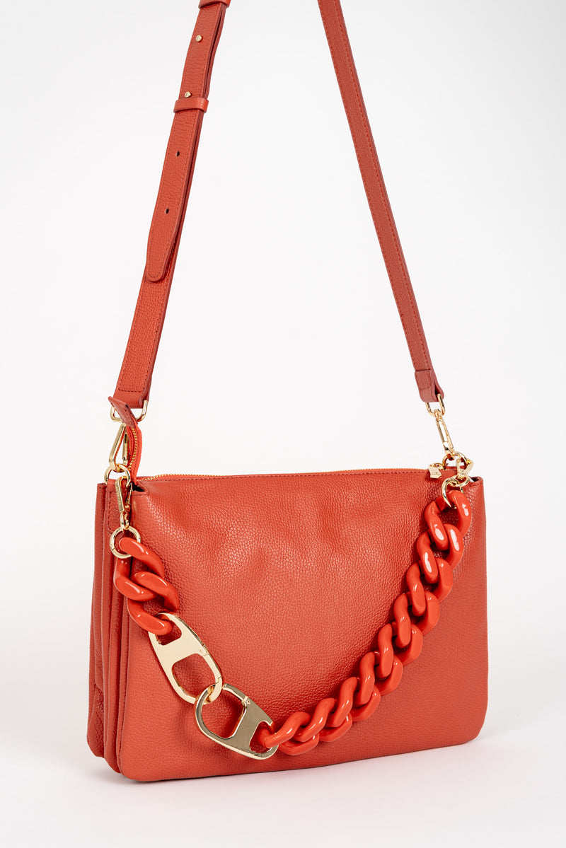 Borsa Tracolla Maxi Chain Arancio