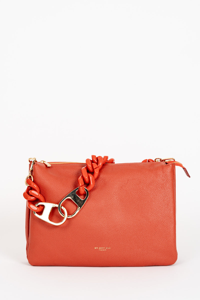 Borsa Tracolla Maxi Chain Arancio