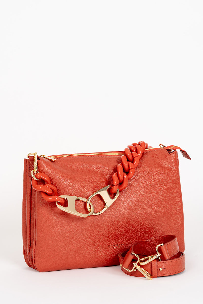 Borsa Tracolla Maxi Chain Arancio