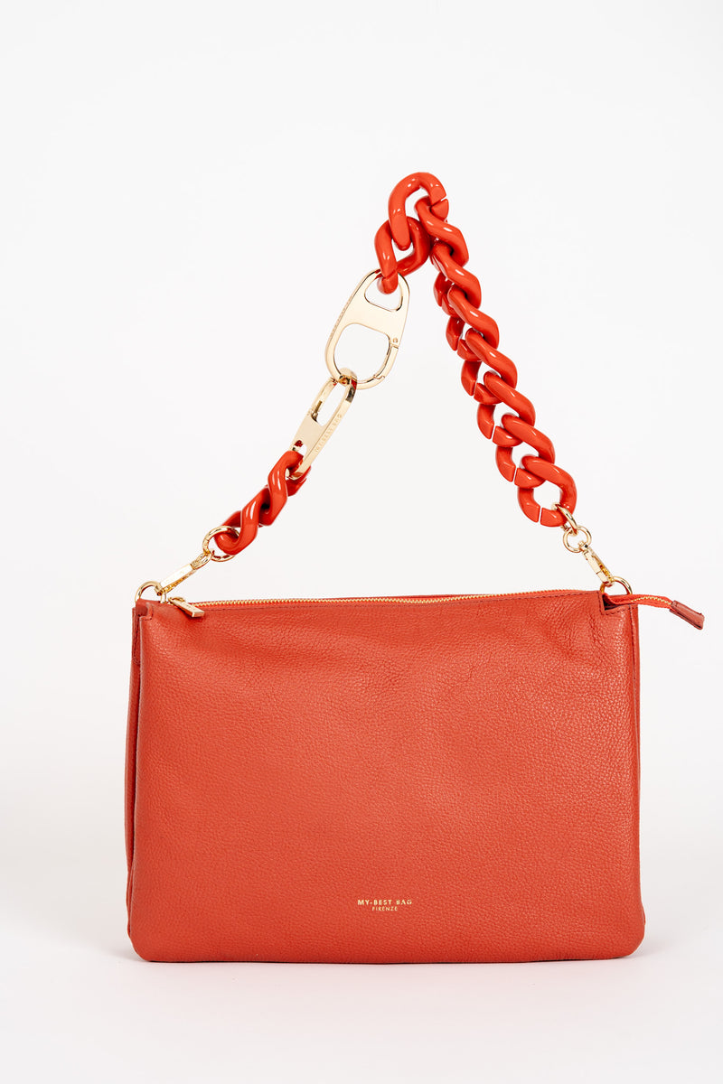 Borsa Tracolla Maxi Chain Arancio