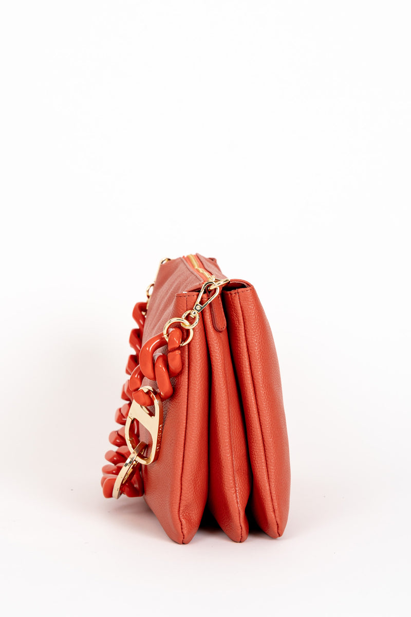 Borsa Tracolla Maxi Chain Arancio