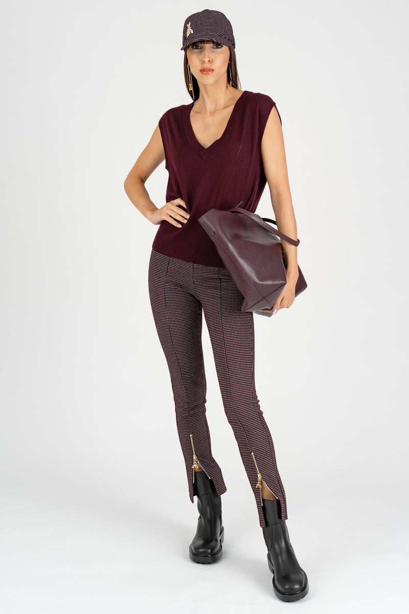 Gilet Scollo a V Purple Red