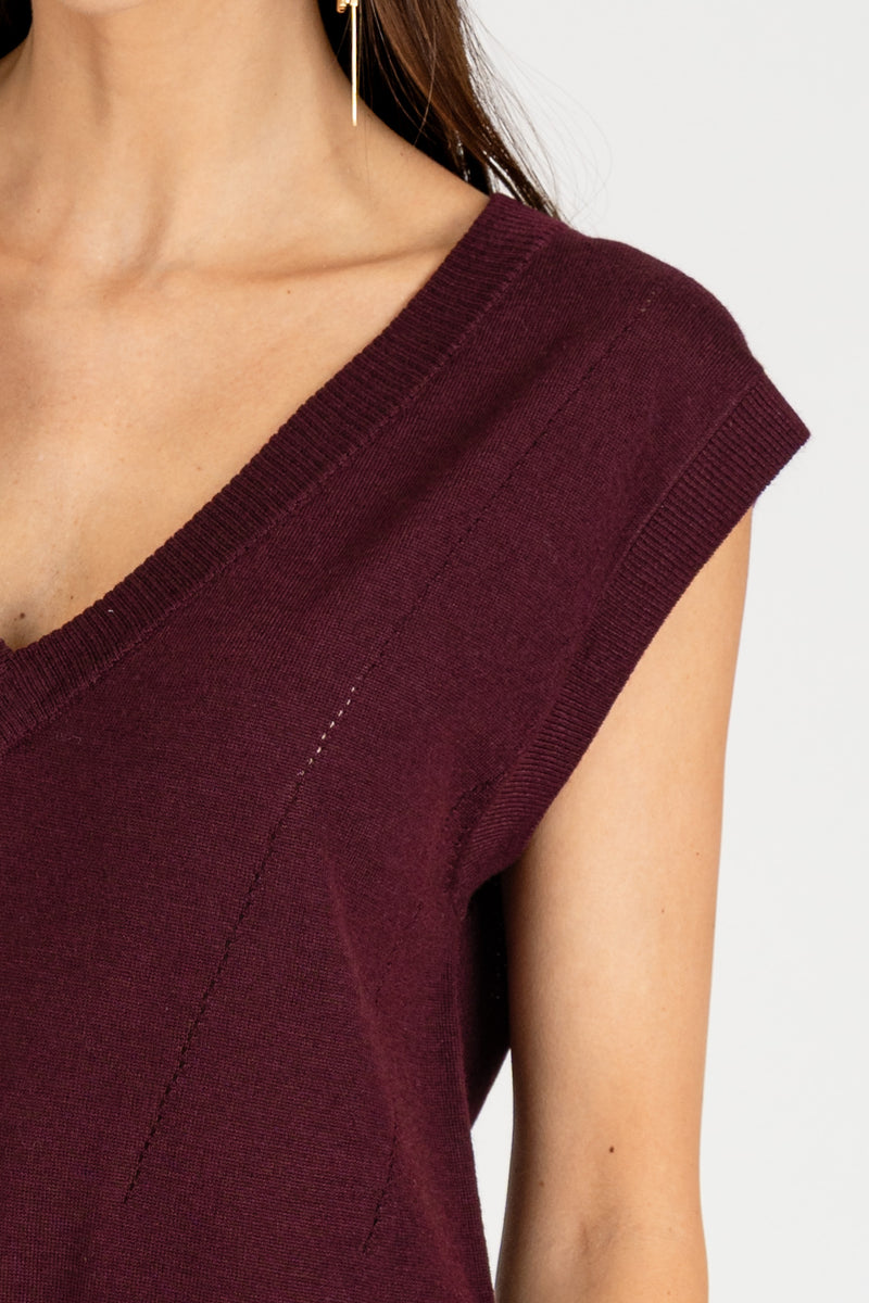 Gilet Scollo a V Purple Red