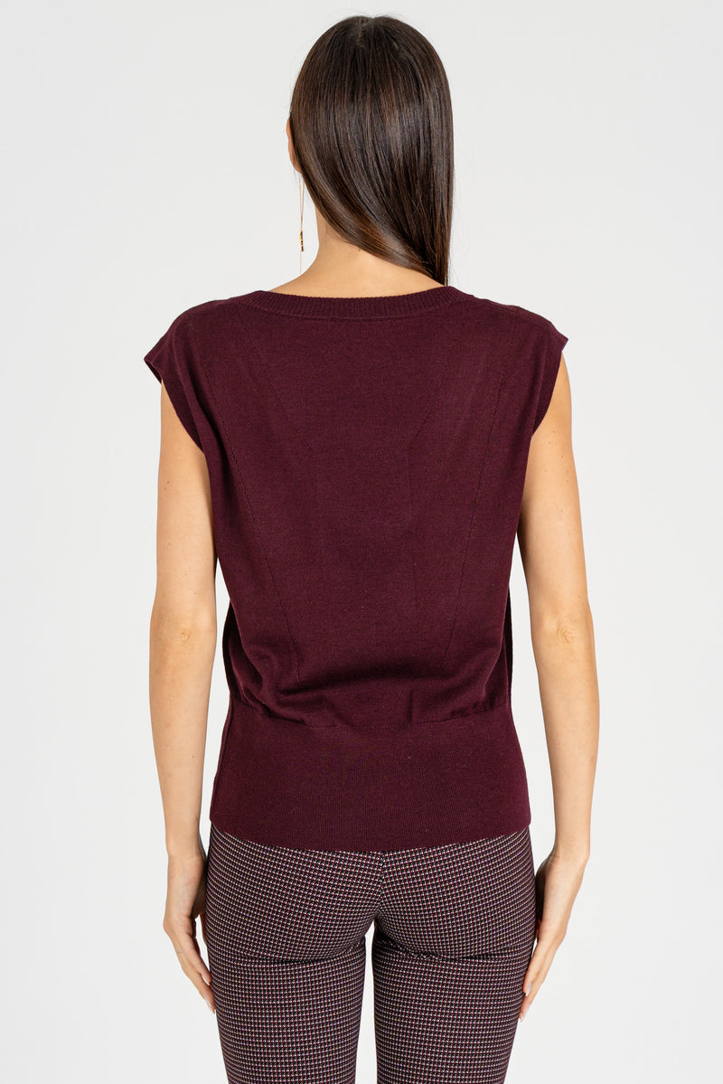 Gilet Scollo a V Purple Red