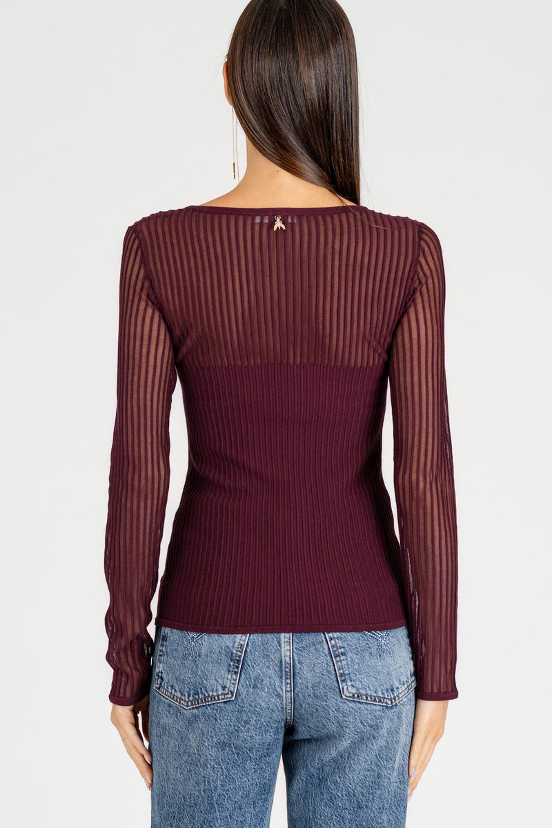 Maglia con Trasparenza Purple Red
