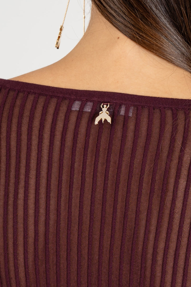 Maglia con Trasparenza Purple Red