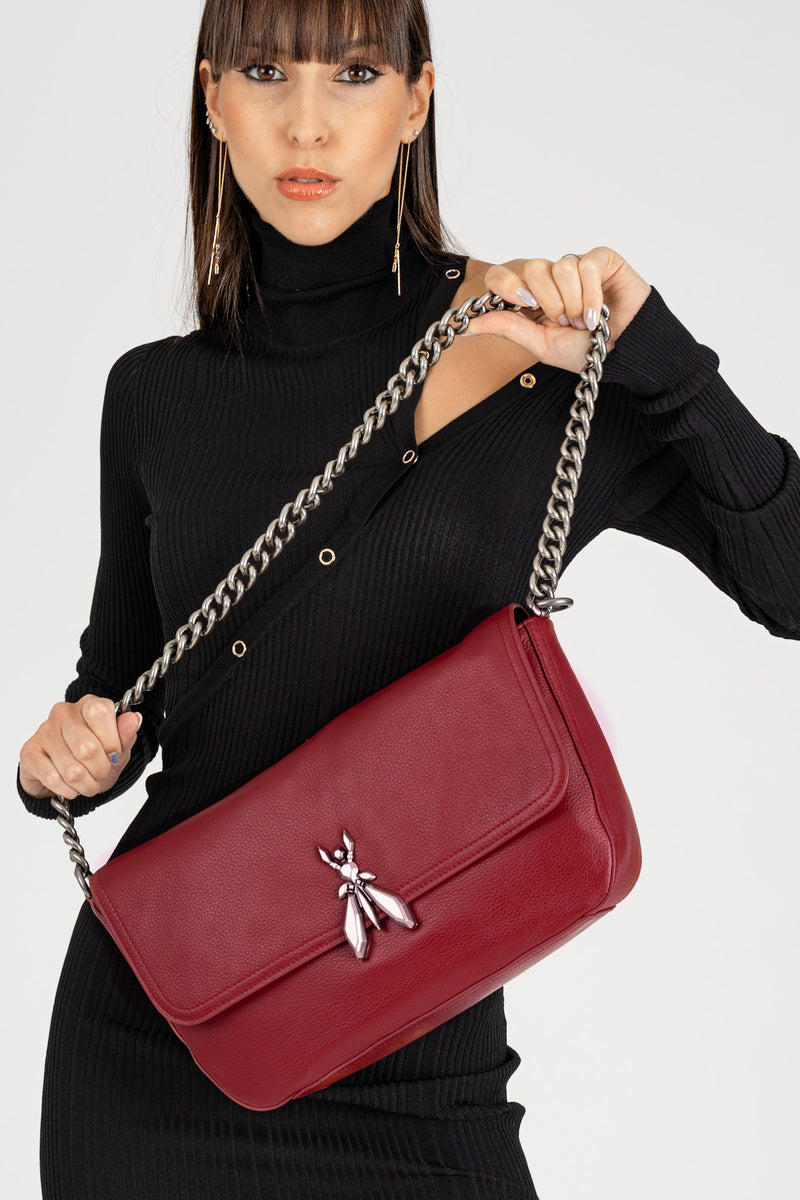 Borsa con Tracolla Catena Velvet Red