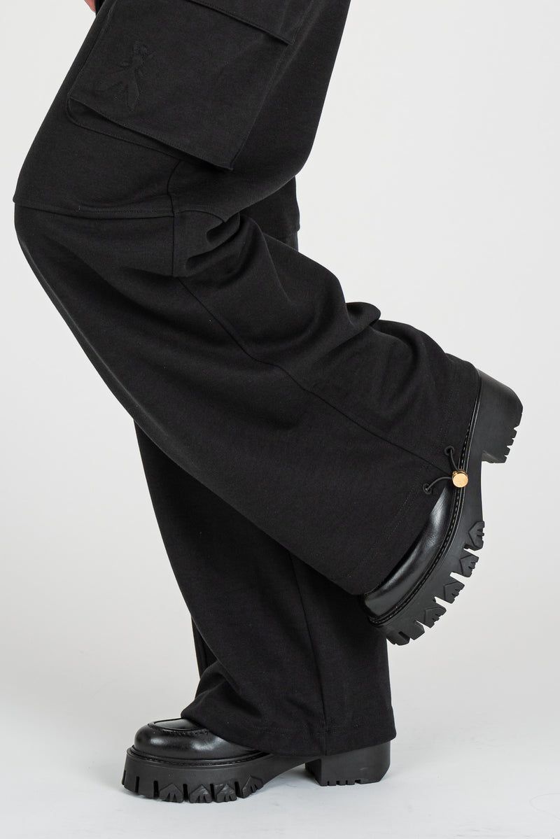 Pantalone Cargo in Felpa nero