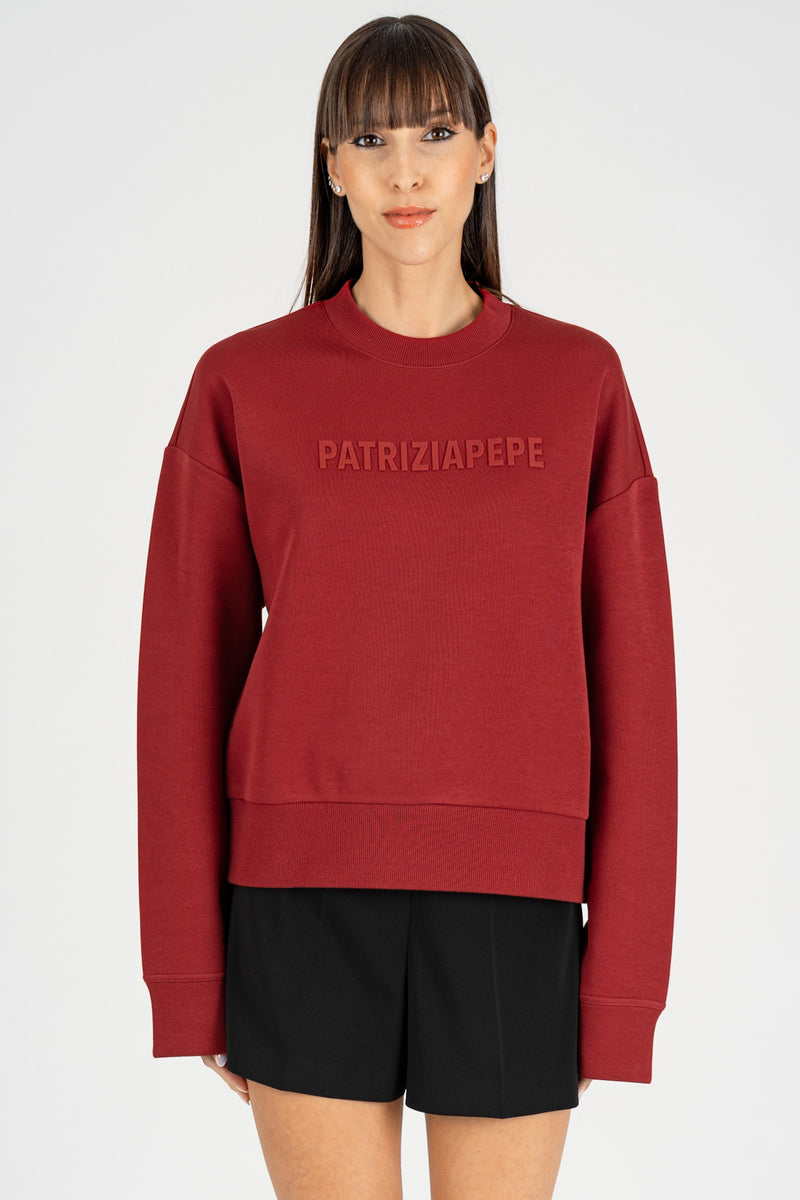 Felpa con Logo PP Velvet Red