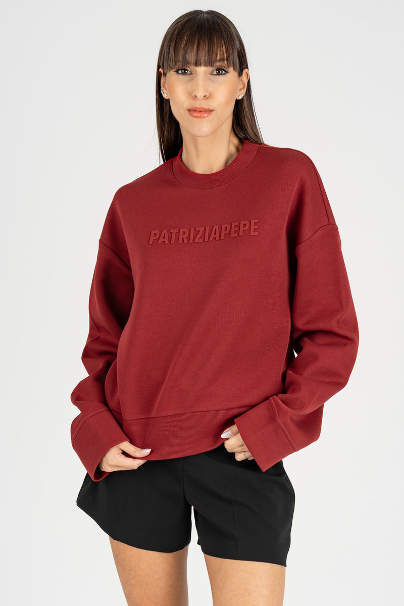 Felpa con Logo PP Velvet Red