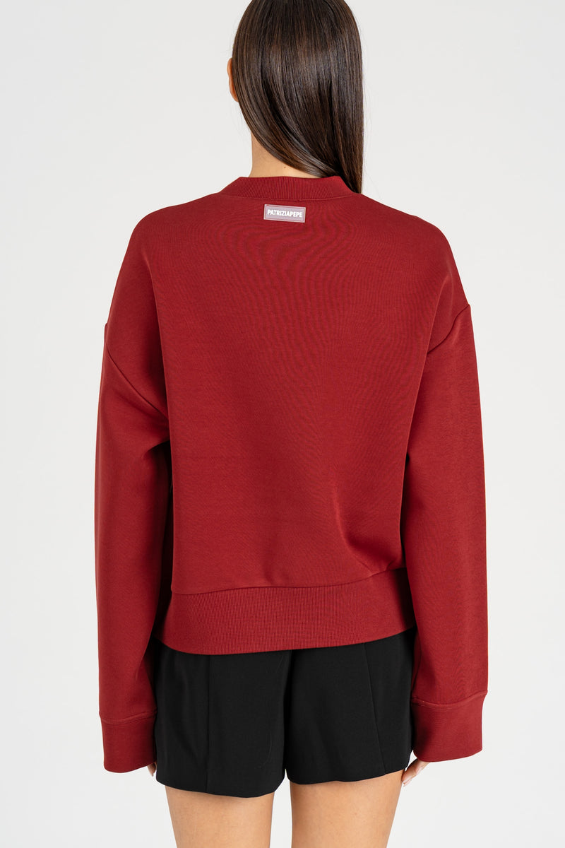 Felpa con Logo PP Velvet Red