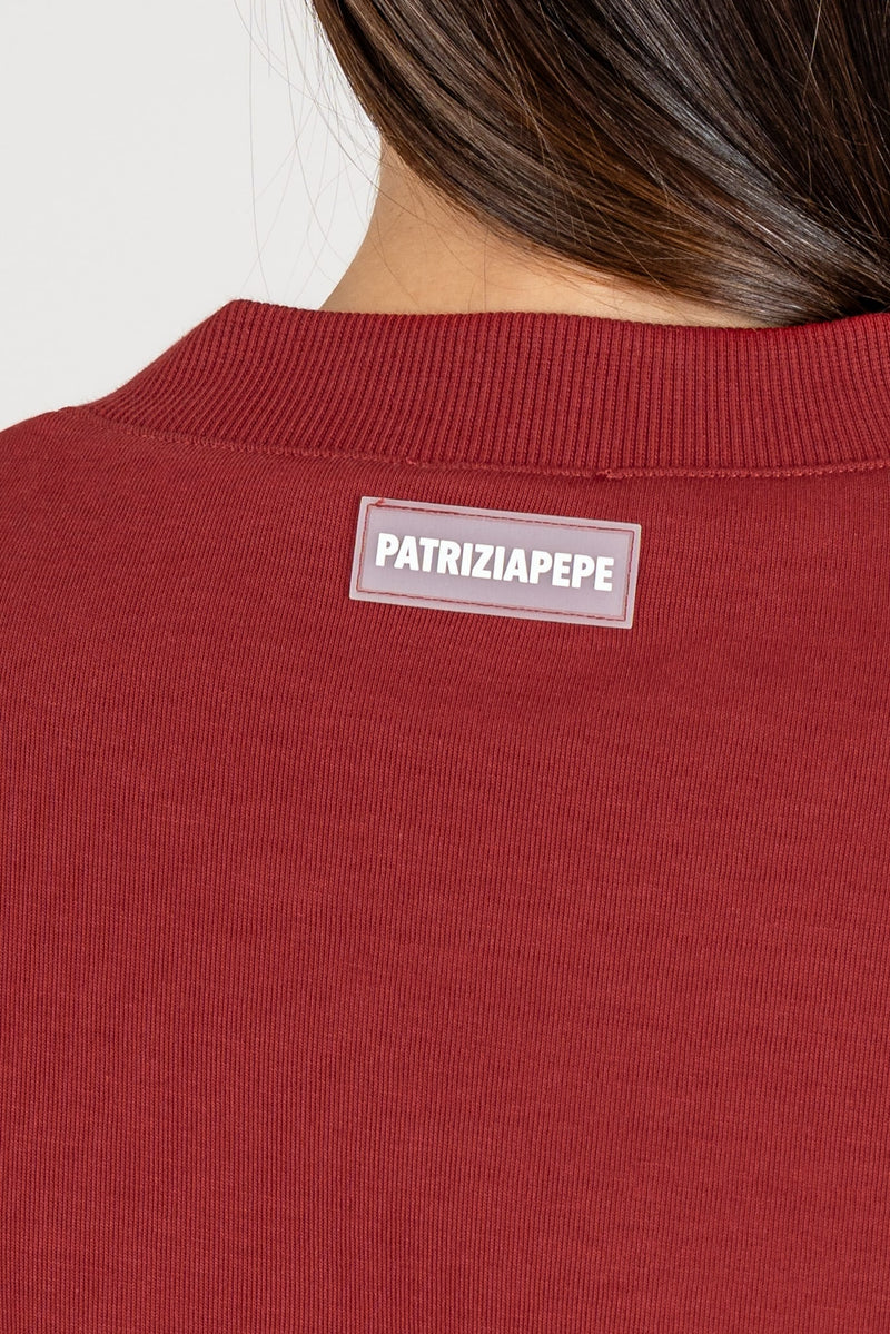 Felpa con Logo PP Velvet Red