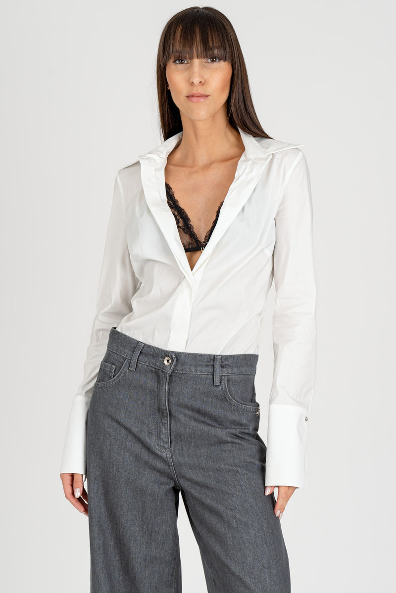 Camicia Body Over Bianco Ottico