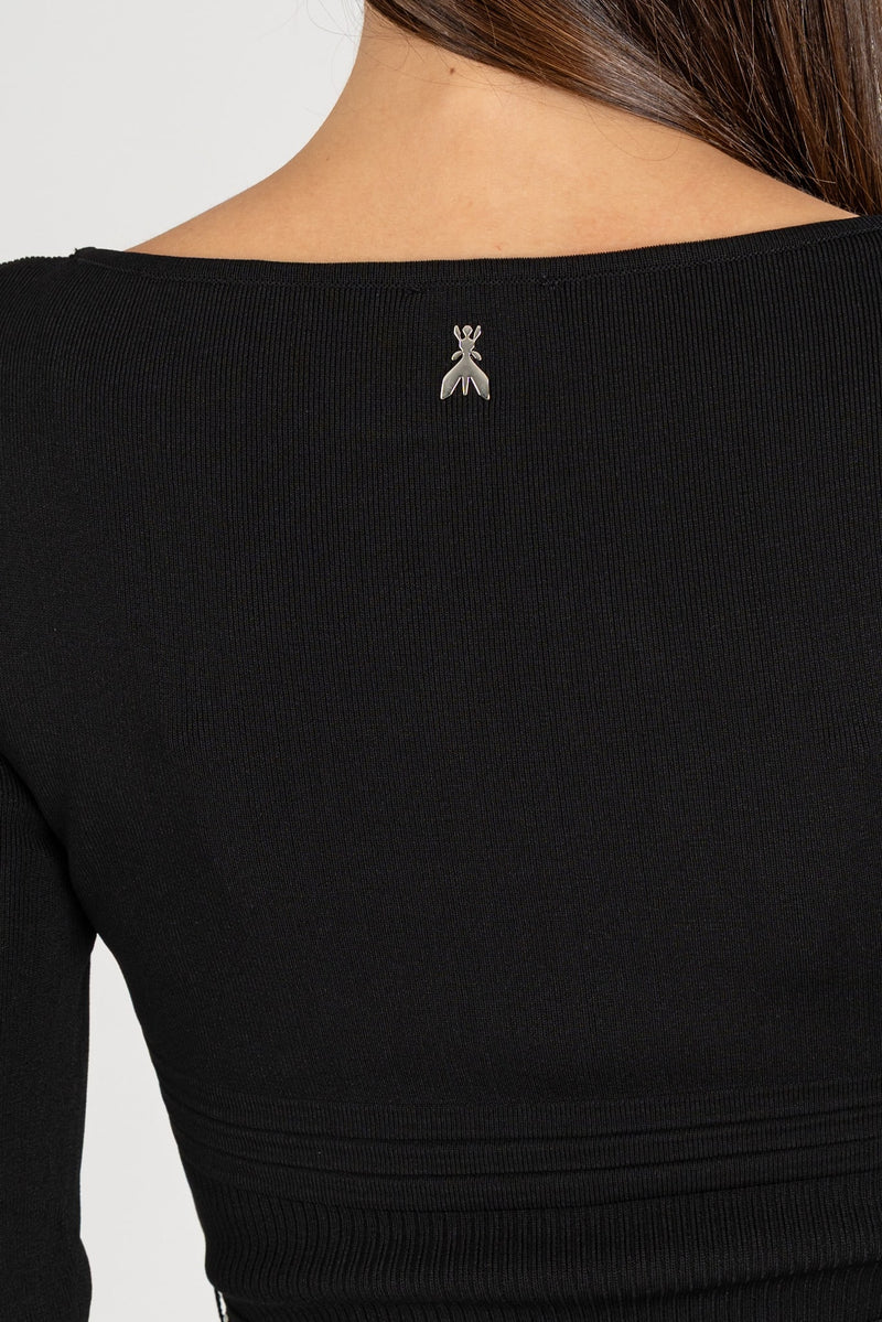 Abito Midi in Maglia Nero
