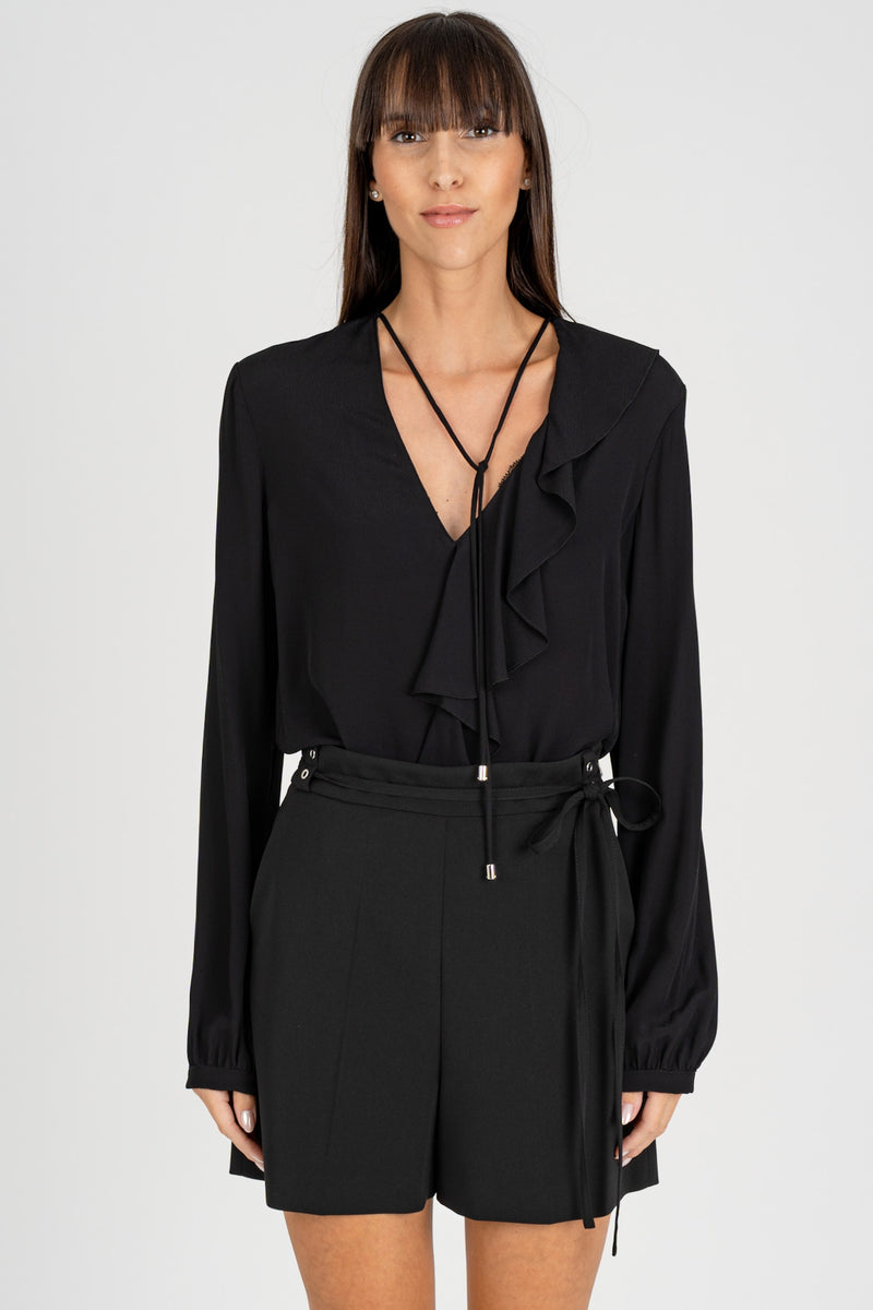 Camicia Crepe Essential Nero