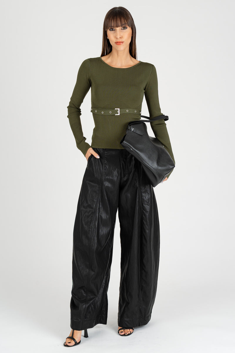 Maglia con Cintura Fibbia Ivy Green