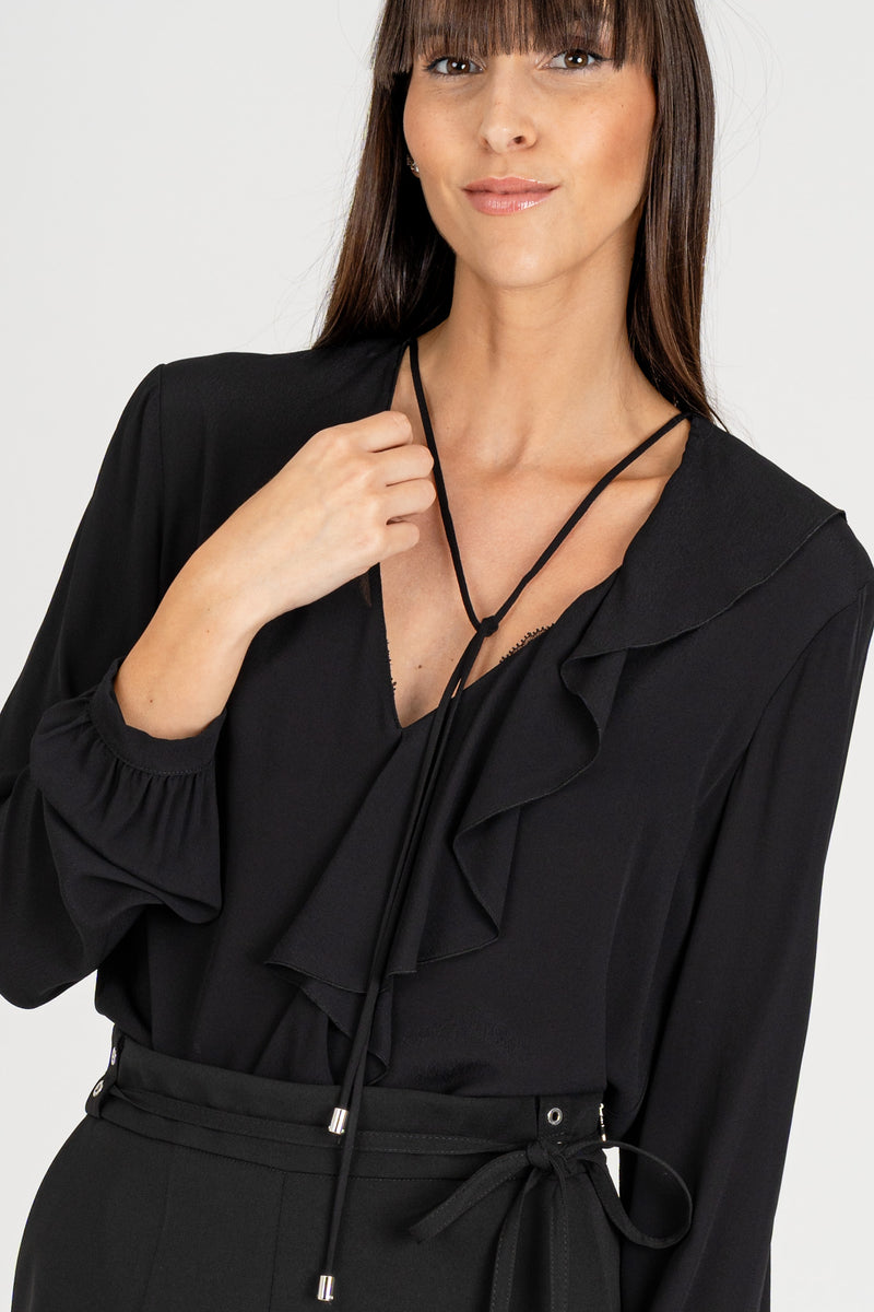 Camicia Crepe Essential Nero