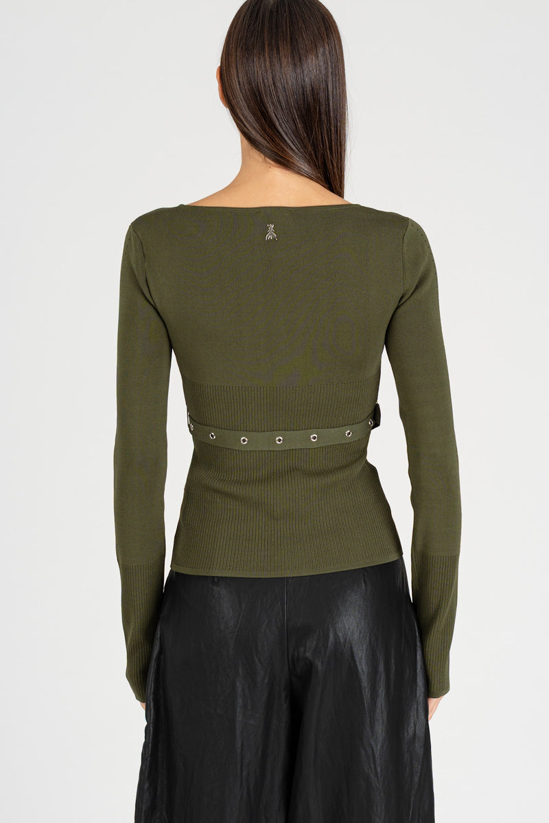 Maglia con Cintura Fibbia Ivy Green