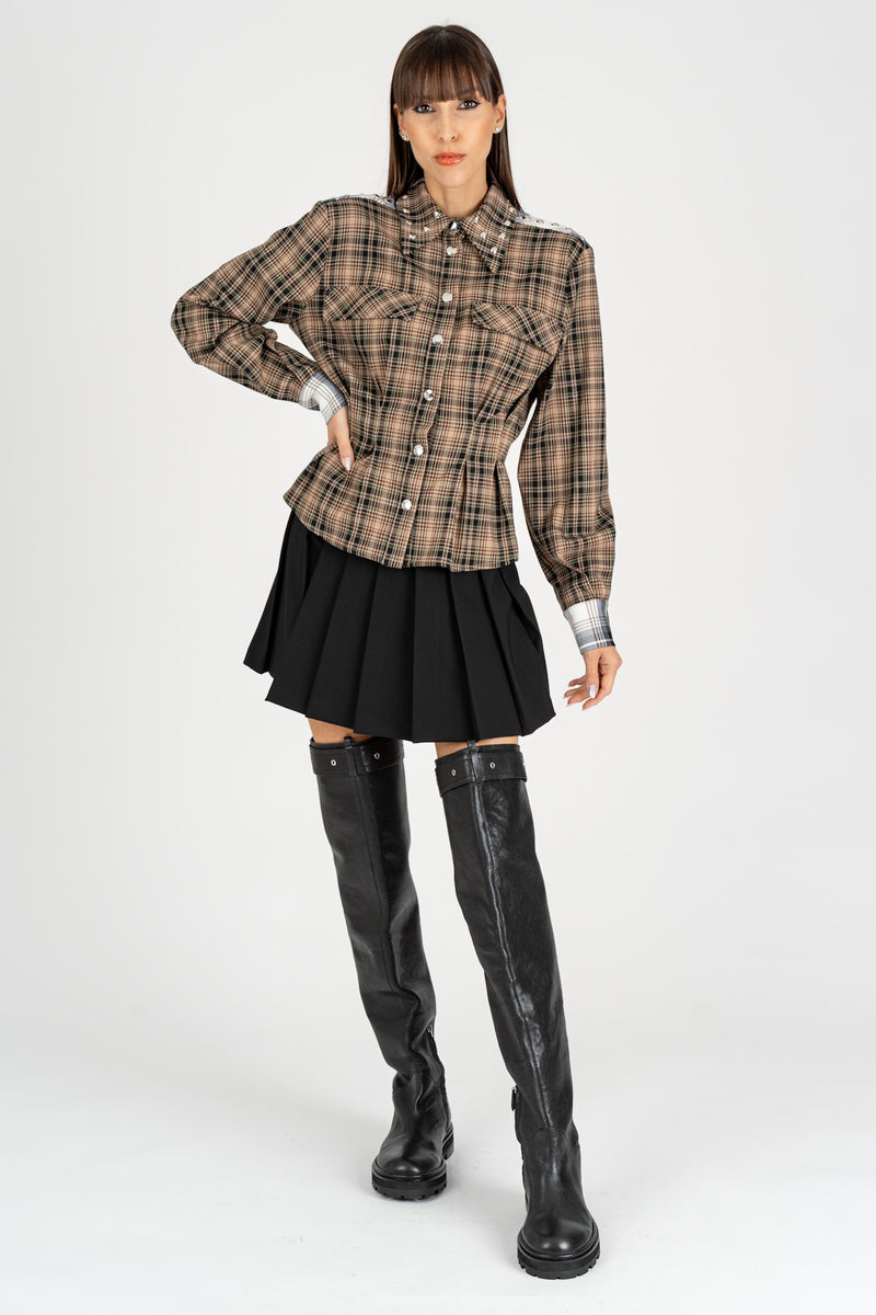 Camicia Bustier Check Variante Unica