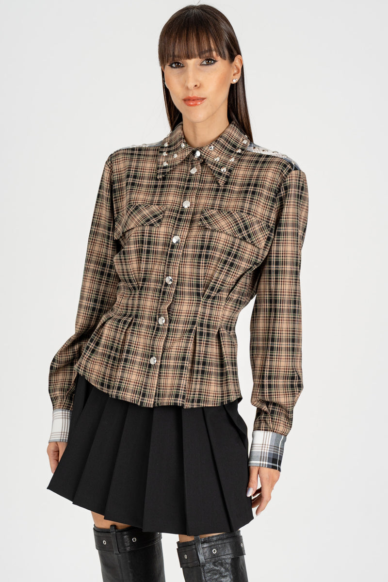Camicia Bustier Check Variante Unica