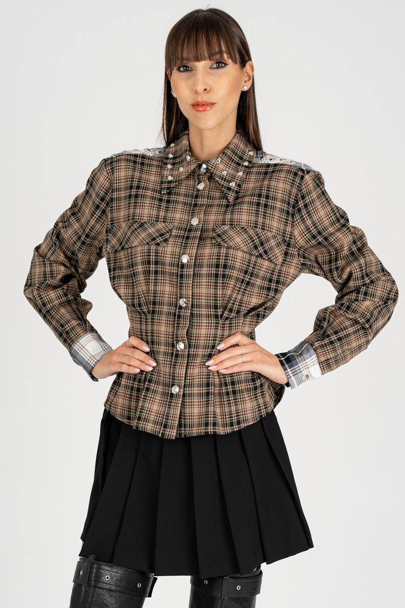 Camicia Bustier Check Variante Unica