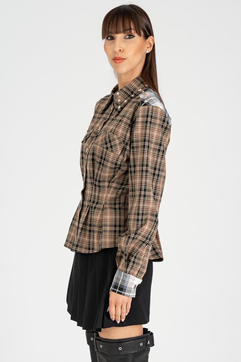 Camicia Bustier Check Variante Unica