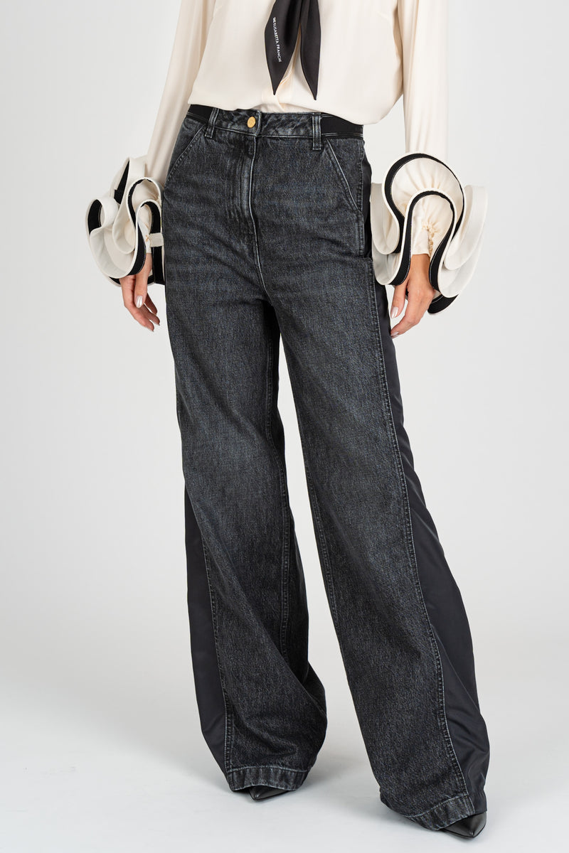 Jeans con Inserti Black Denim