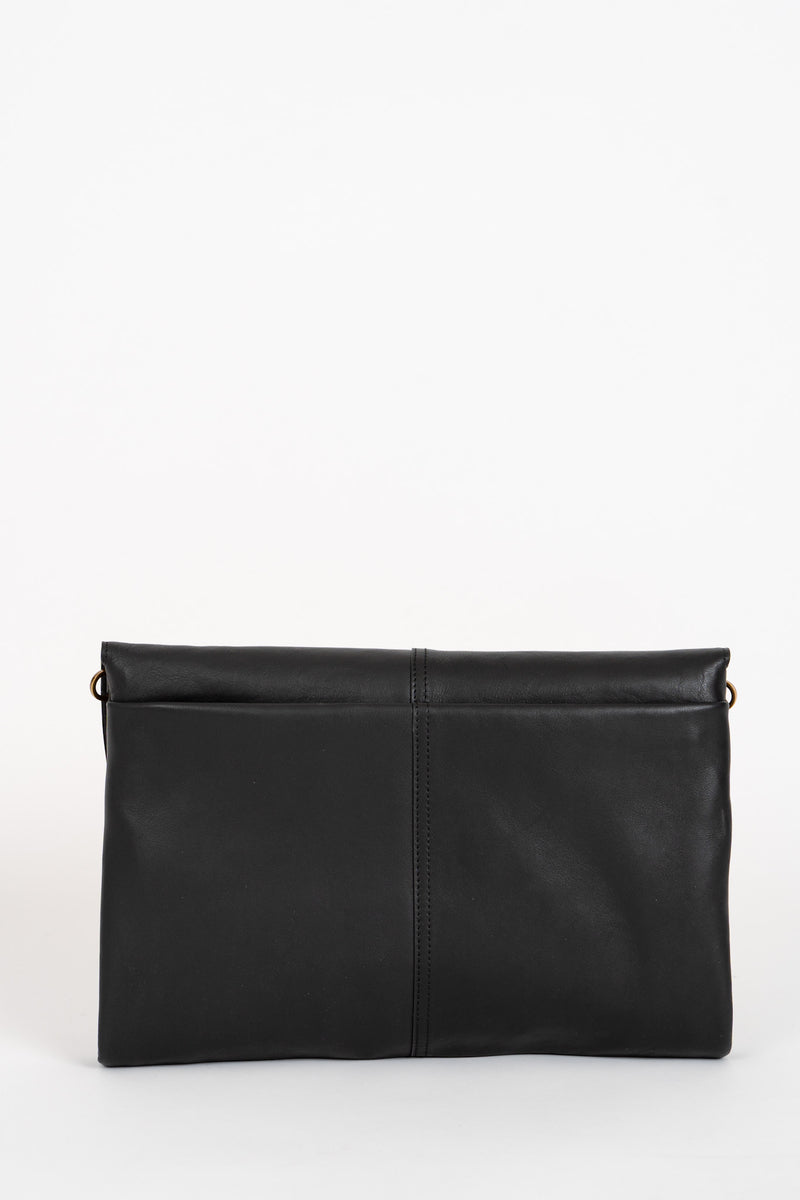 Borsa con Doppia Patta Nero