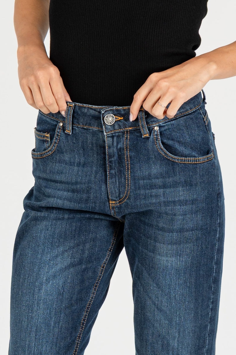 Jeans Slim Cropped Blue Medio