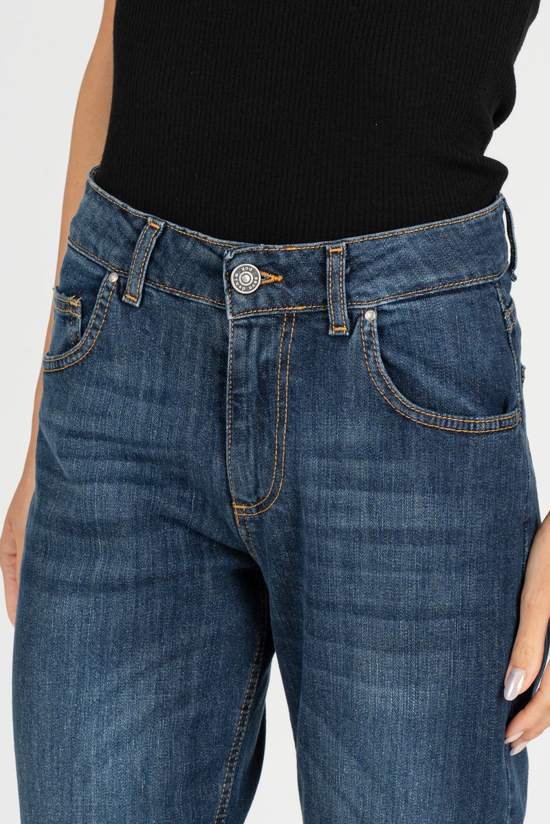 Jeans Slim Cropped Blue Medio