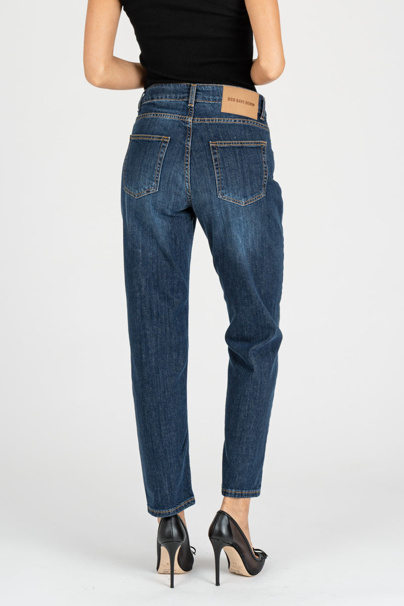 Jeans Slim Cropped Blue Medio