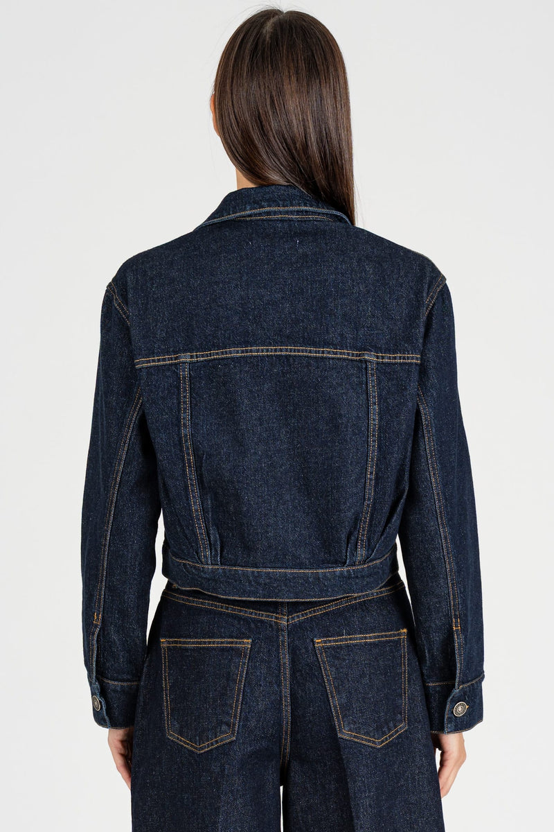 Giubbino Denim Cropped Blue Autentico