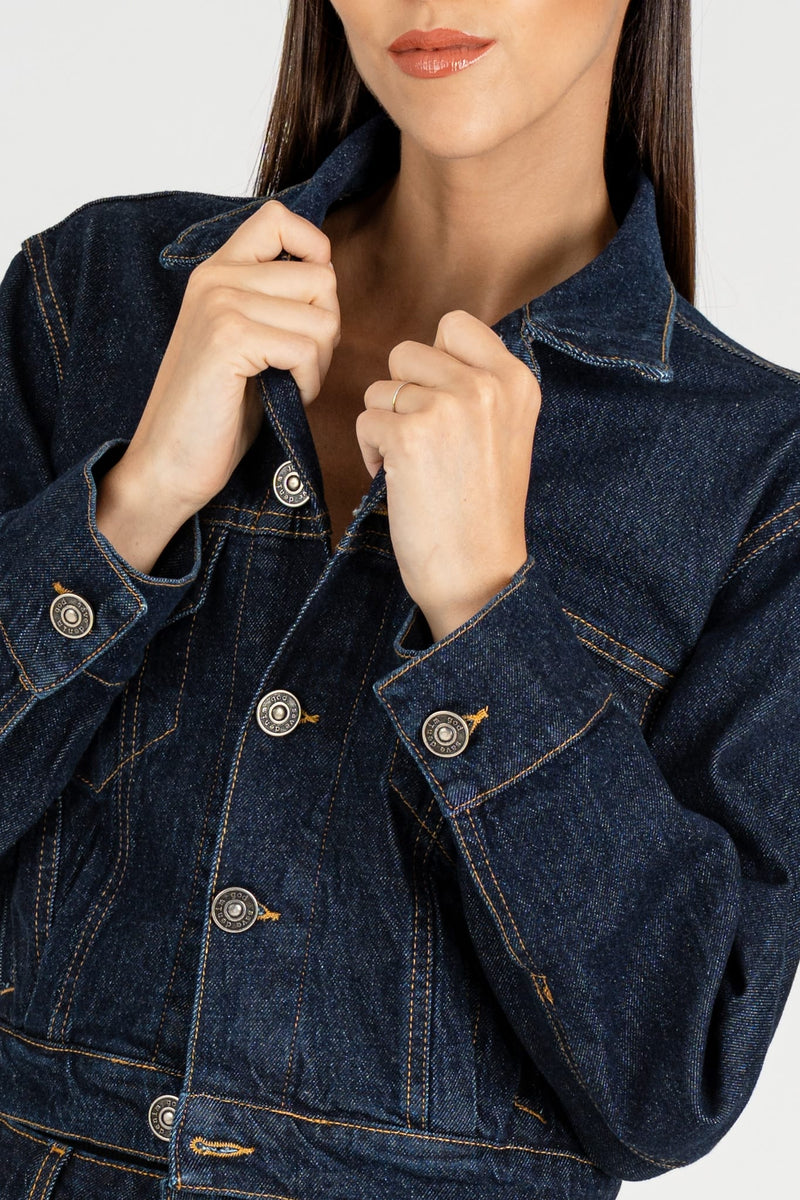 Giubbino Denim Cropped Blue Autentico