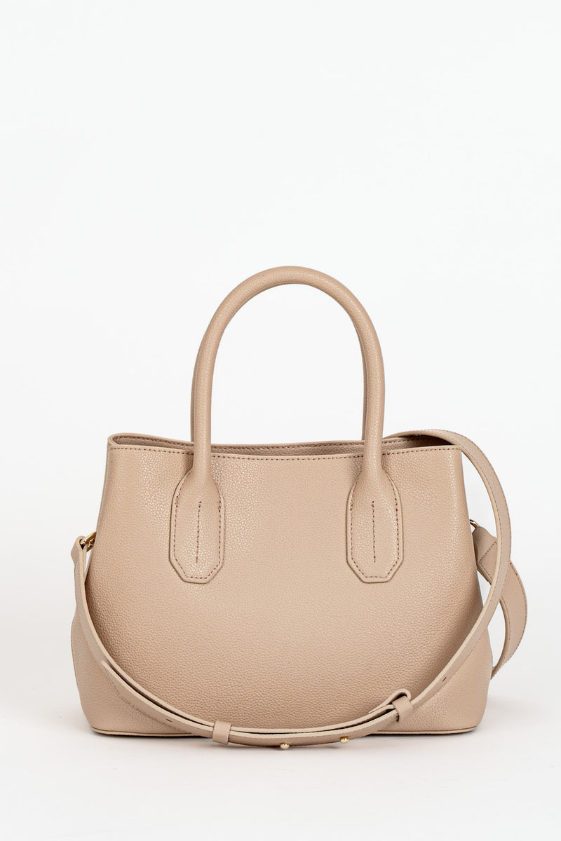 Borsa Shopping con Tracolla Camel Beige